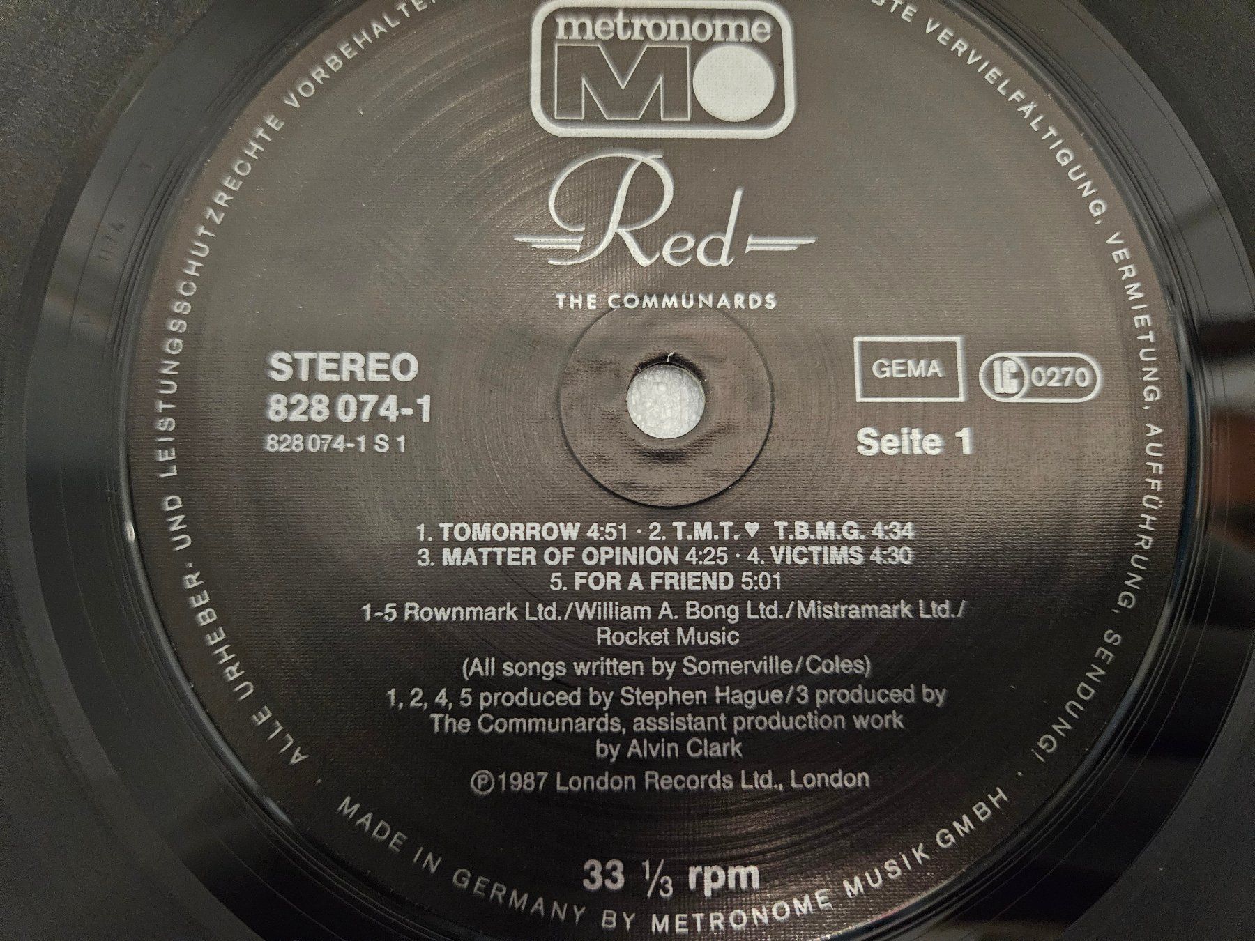 Schallplatten: The Communards – Red (LP, Synth-pop, Disco) – Gebraucht aus Uster von Vinyl-Leidenschaft 4