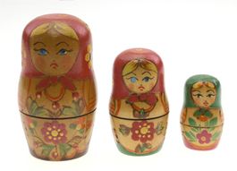 3-teilige russische Matrjoschka - Babuschka (00129)