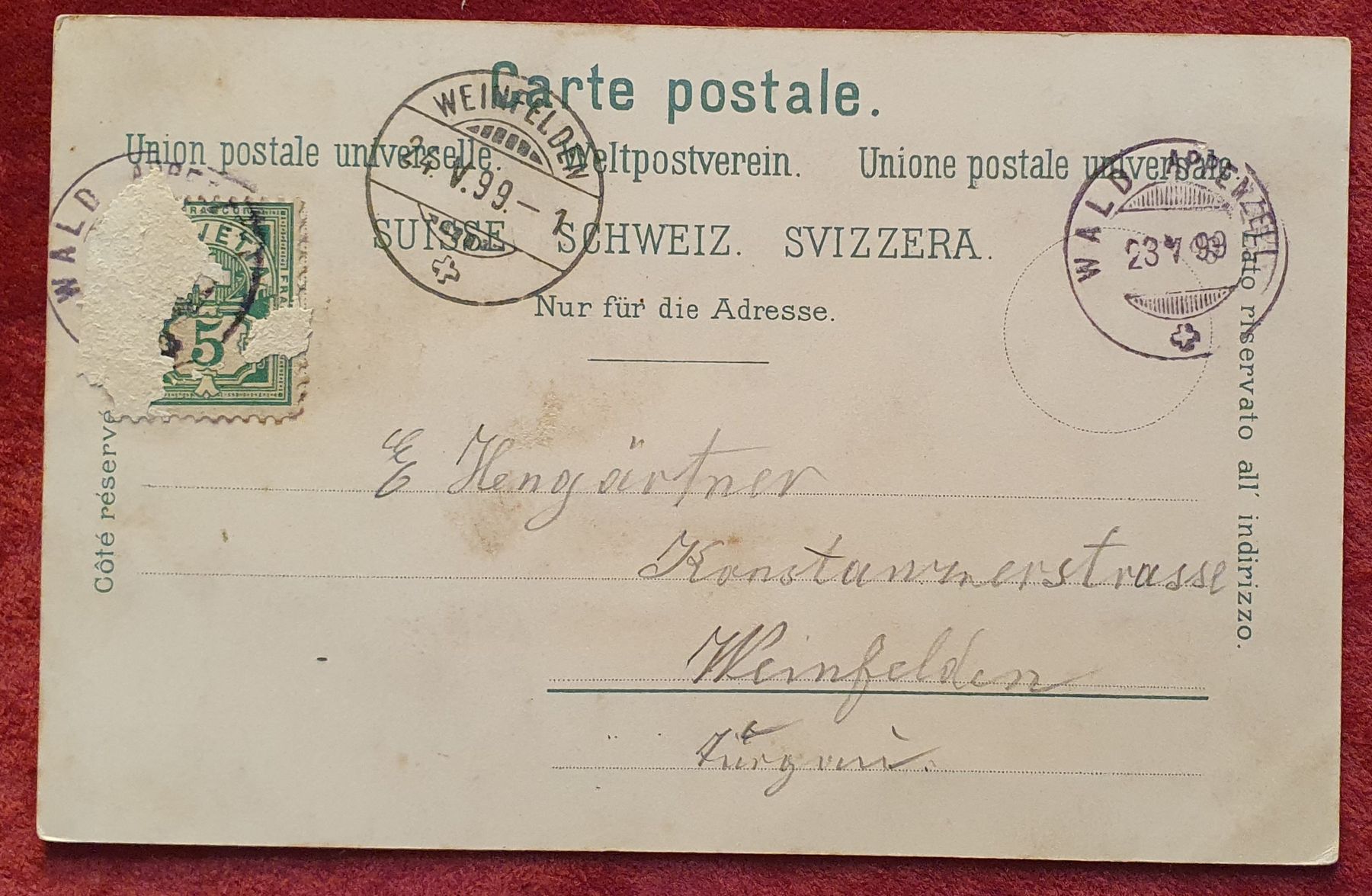 Ansichtskarten: Gruss aus Trogen 1899 – Gebraucht aus Kreuzlingen von Rschweiz1 1