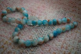Kugel Strang  Blue See look  10mm Imitat aus Quarz&Erythrin
