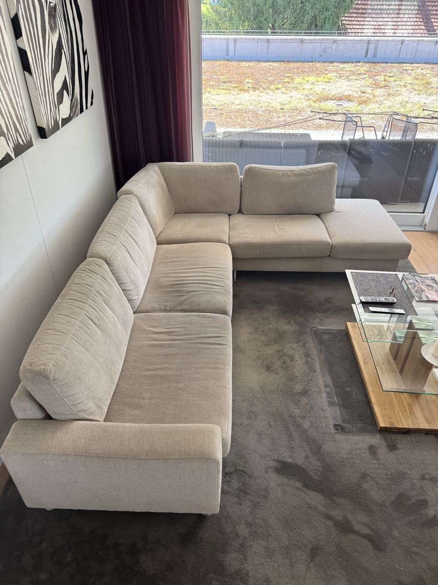 Sofas: Ecksofa Stoff beige mit Schlaffunktion – Gebraucht aus Zürich von fabi3220
