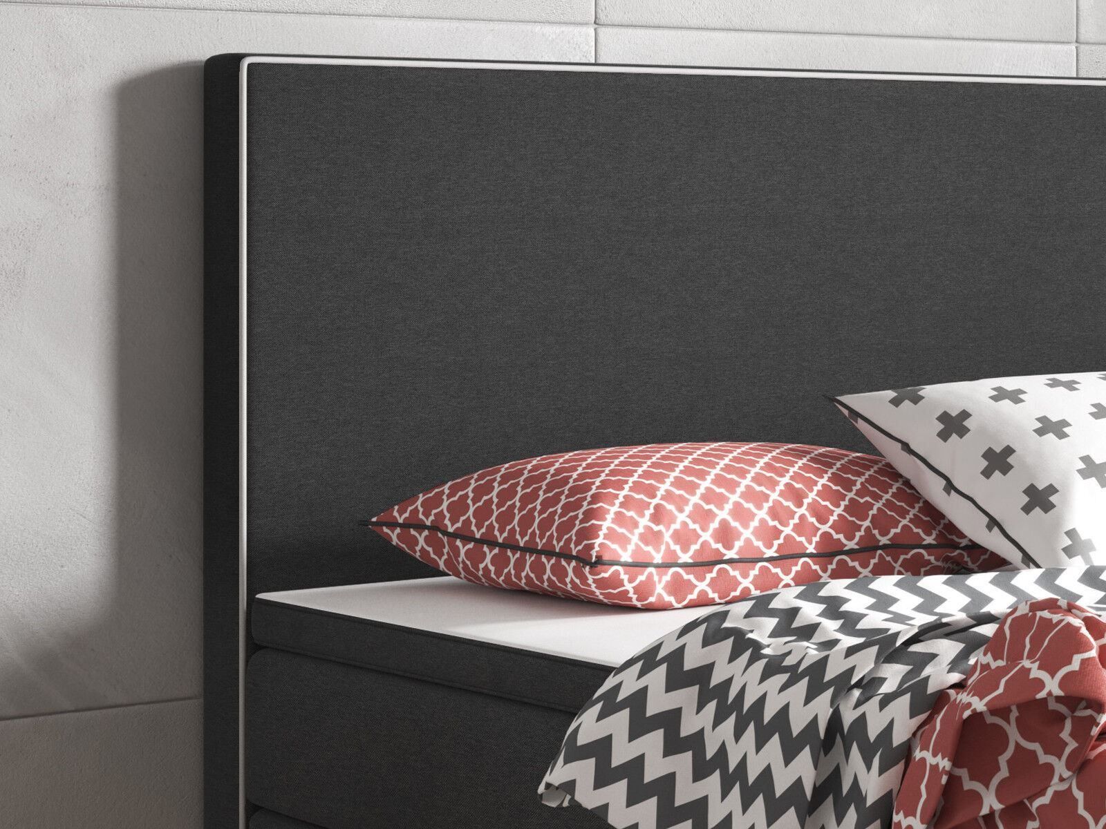 Betten: Boxspringbett 180x200 Anthrazit Hotelbett Doppelbett Bett – Neu und originalverpackt aus Wallenwil von toesstal-vertrieb 3