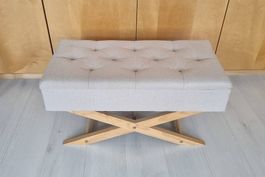 Banc avec rangement gris clair