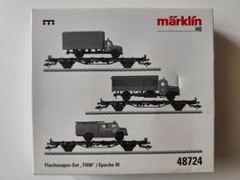 Flachwagen-Set "THW" Ep. III  von Märeklin H0, WS