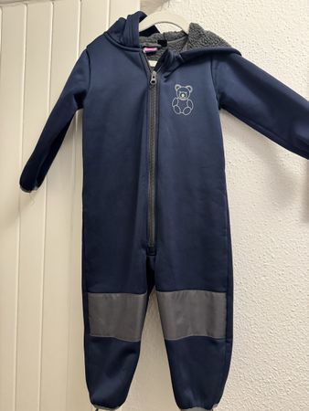 Softshell Overall dunkelblau mit Teddyfutter Grösse 86/92