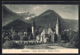 AK Interlaken, Eglise catholique, 1912