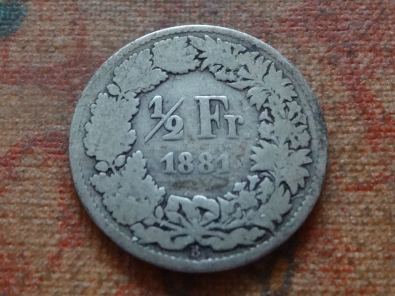 Tutti le monete: 1/2 Fr. 1881  (B) – Usato da Romanel-sur-Lausanne venduto da Swift13