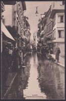 Luzern Hochwasser 1910, Hertensteinstrasse, ungelaufen