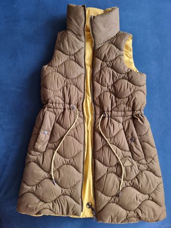 Barbour long quilted vest olive, excellent condition