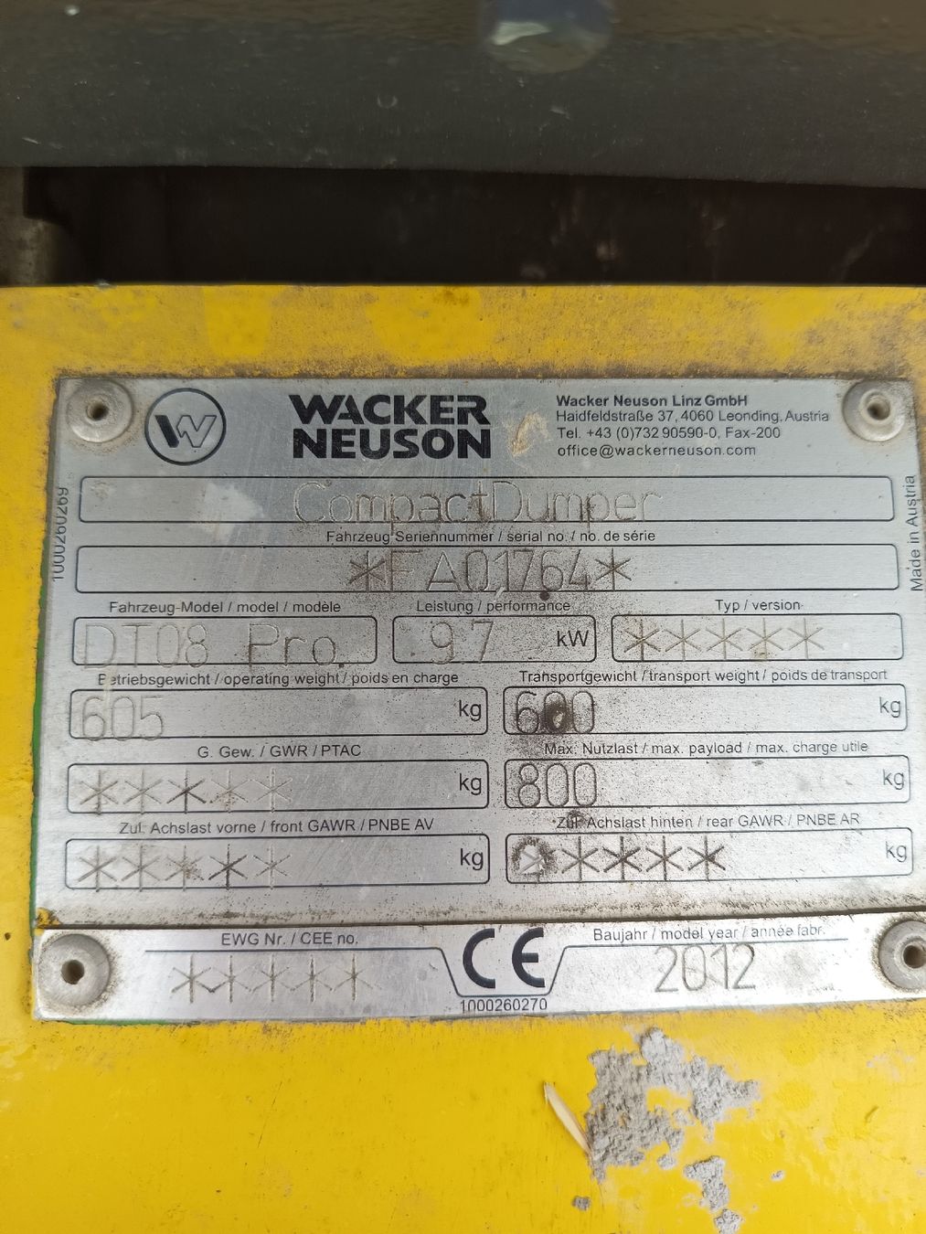 Wacker Neuson Tutte le macchine: raupendumper wacker neuson – Usato da Sarmenstorf venduto da Beckhans01 1