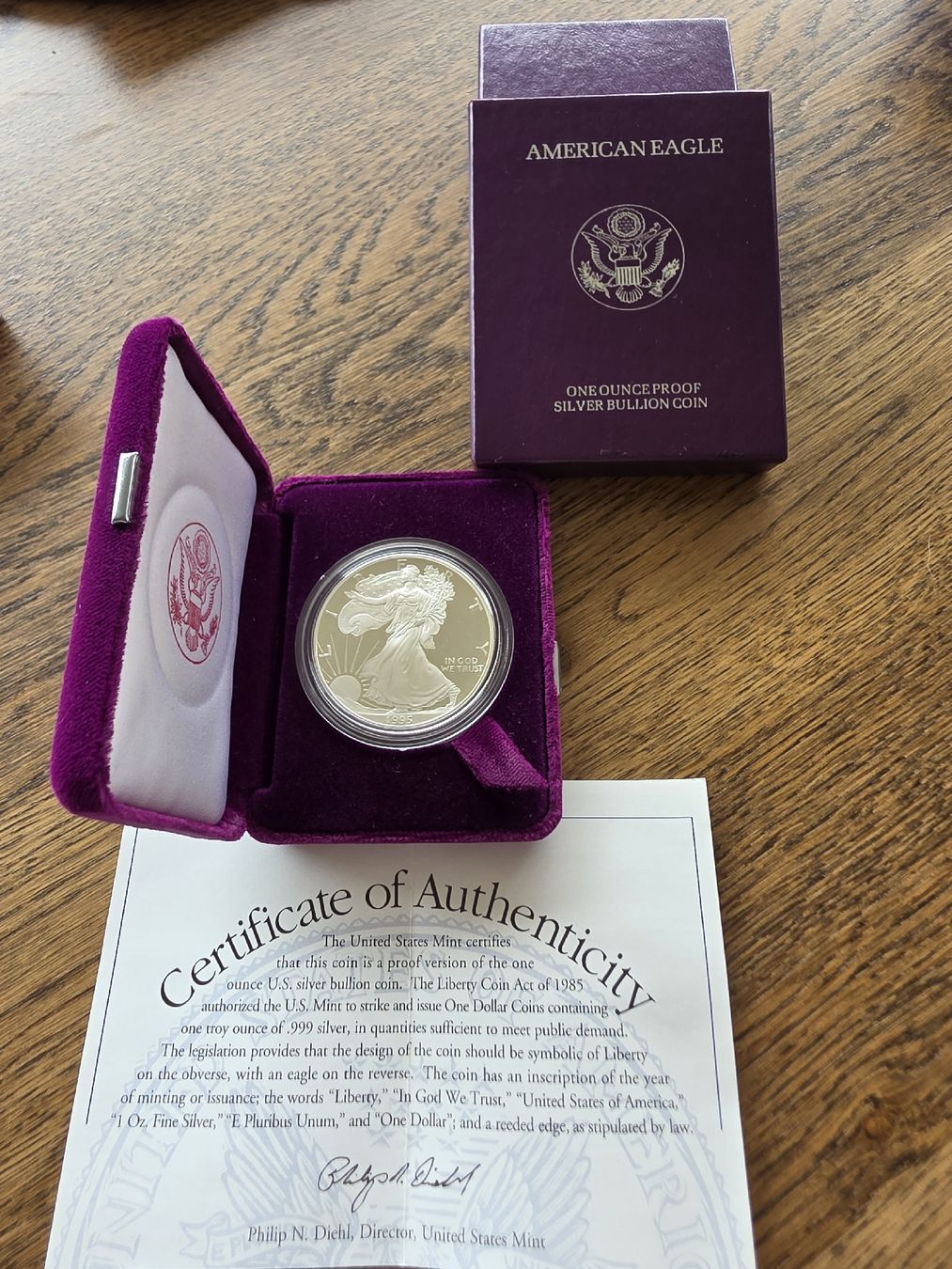 Tutti le monete: American Silver Eagle Proof 1993, 1 oz Silber – Nuovo (secondo la descrizione) da Steinhausen venduto da JeriCHo_