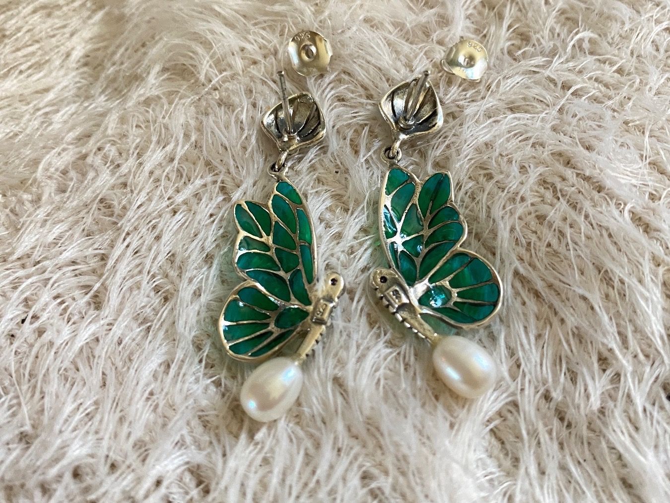 Ohrringe & -stecker: Ohrringe Tiffany Technik mit Perlen und Rubine Silver925 – Neu (gemäss Beschreibung) aus Zürich von LIBELLA13 4