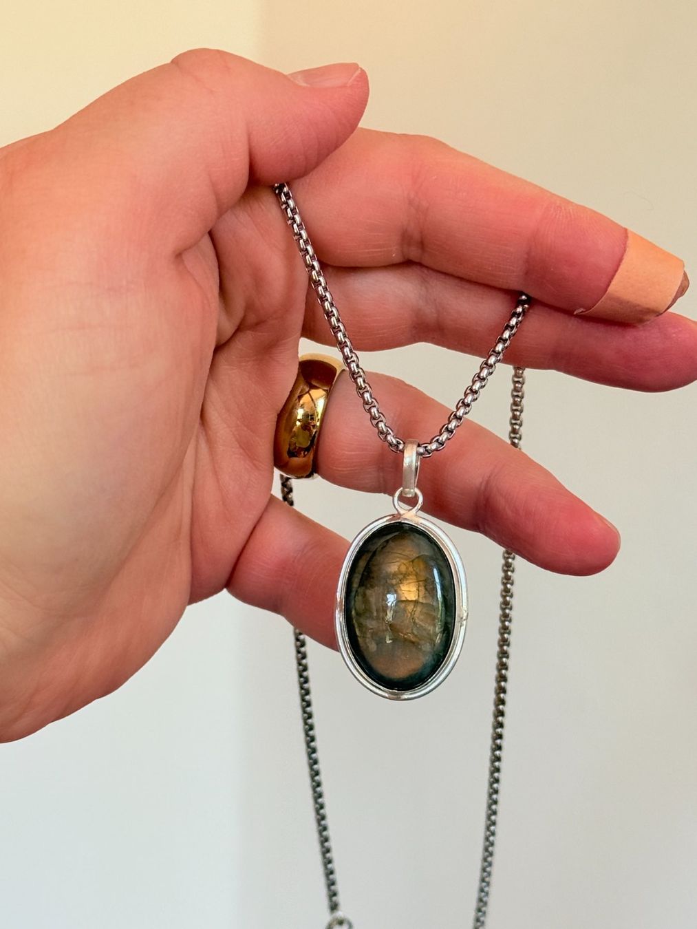 Catenine: Collier avec pierre labradorite véritable✨ – Nuovo e nell'imballaggio originale da Genève venduto da AWWA