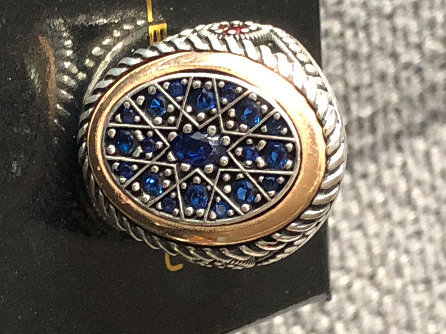 Anelli: Sterling Silber 925 Ring mit Rote blaue Steine 61Gr – Nuovo e nell'imballaggio originale da Läufelfingen venduto da Original100 2