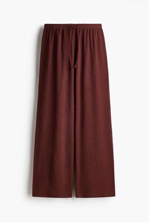 H&M Weite fliessende Crinkle Sommerhose in Rostrot Gr.S