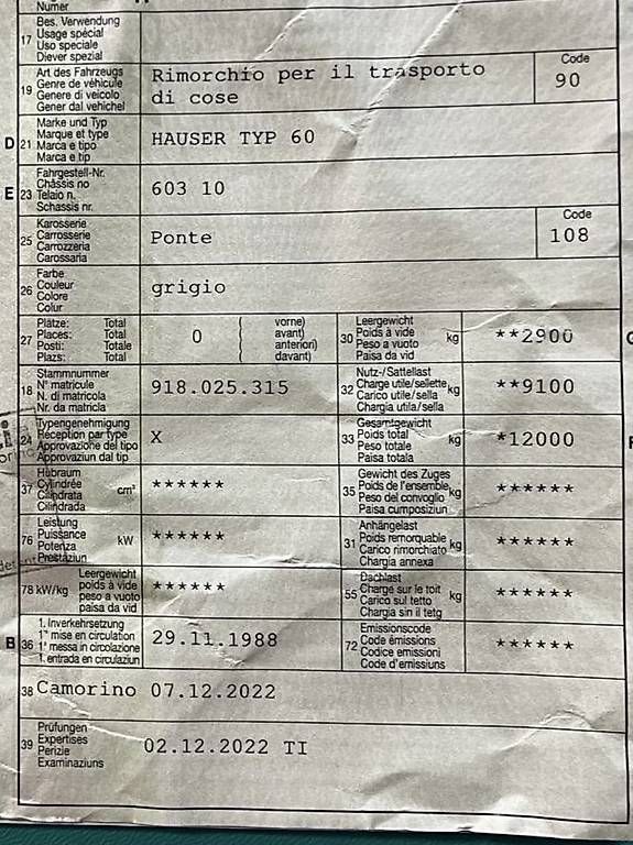 Anhänger: Rimorchio 2 assi – Gebraucht aus Riazzino von ari_5j5d 4