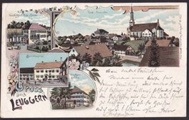Leuggern farbige Lithografie 4 Bilder Sonne Handlung etc.
