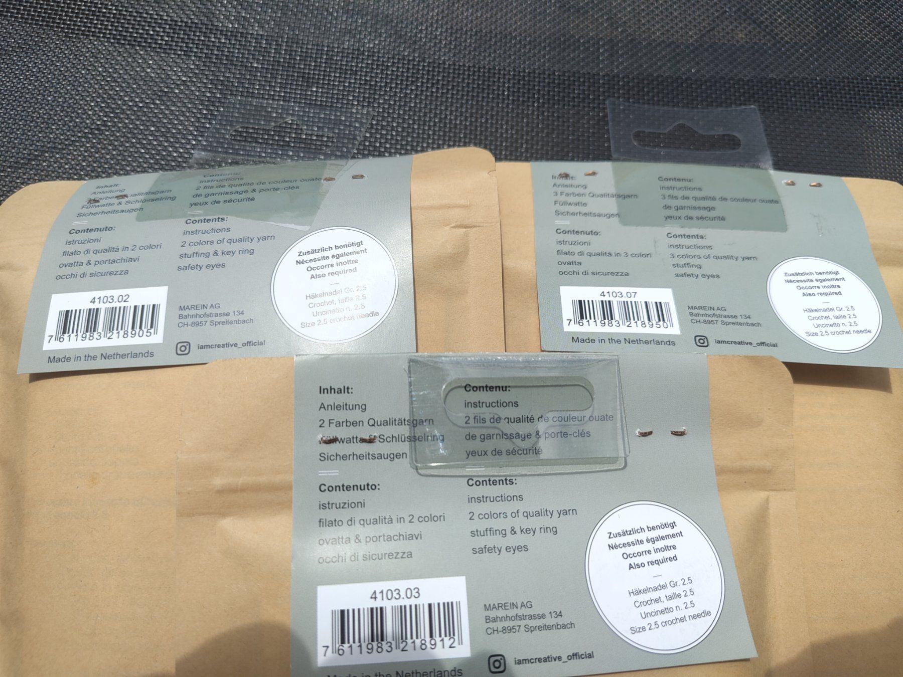 Kit bricolage: 3 Häkelsets Kirsche , Ananas, Vogel Neu Set – Nuovo (secondo la descrizione) da Leuggern venduto da Pummi19 1