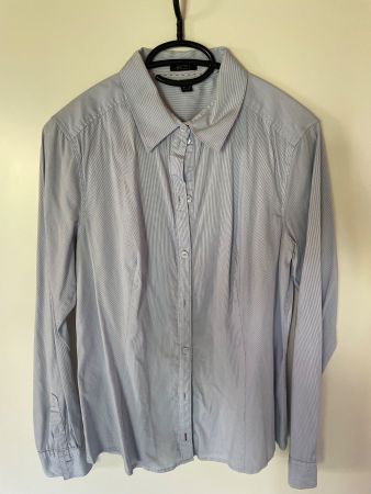 Damen-Bluse , gestreift, weiss/blau, Gr. 40, Top Zustand