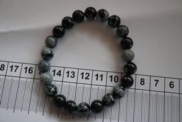 Schneeflocken Obsidian     Armband   8mm   Schmuck  Topstone