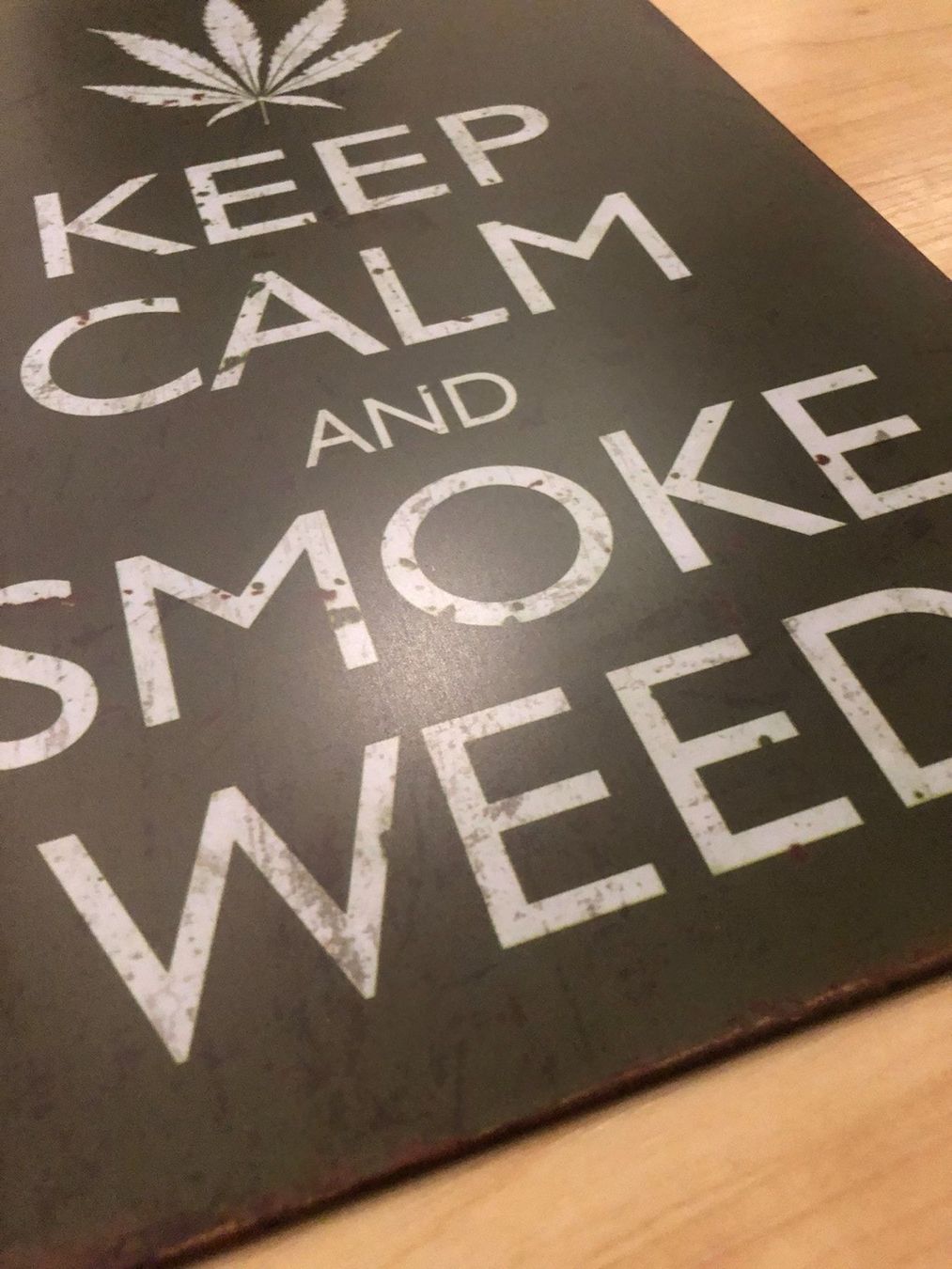 Insegne: Blechschild Keep Calm and Smoke Weed Marihuana CBD Joint – Nuovo e nell'imballaggio originale da Dättlikon venduto da easythings 1