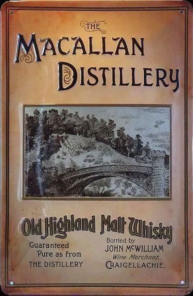 Ecriteaux: Blechschild-MACALLAN DISTILLERY-WHISKY – Neuf avec emballage d'origine à Rupperswil par big-one-sale