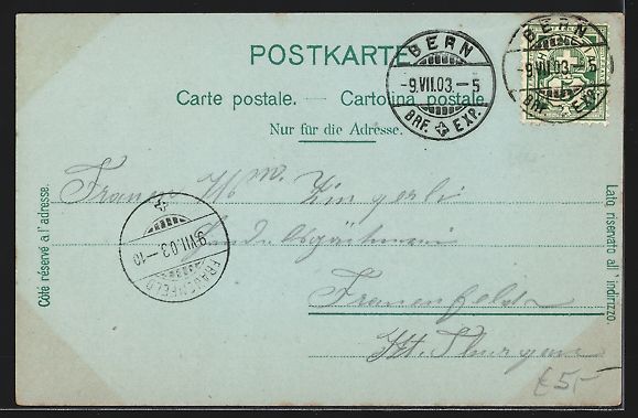 Cartoline postali: AK Bern, Nydeckbrücke im Winter, 1903 – Usato da Berlin venduto da bartko-reher 1