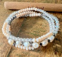 Armband Trio  - Andenopal trifft Echtperlen & Kristall