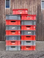 Transportkisten / 60x40x15 / Grau&Rot / 10 Stk.