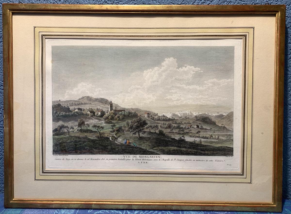 Gravures: Vue de MORGARTEN – D'occasion à Veytaux par Latourelle