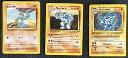 Machollo, Maschock, 1.Edition Holo Machomei Pokémon Karten
