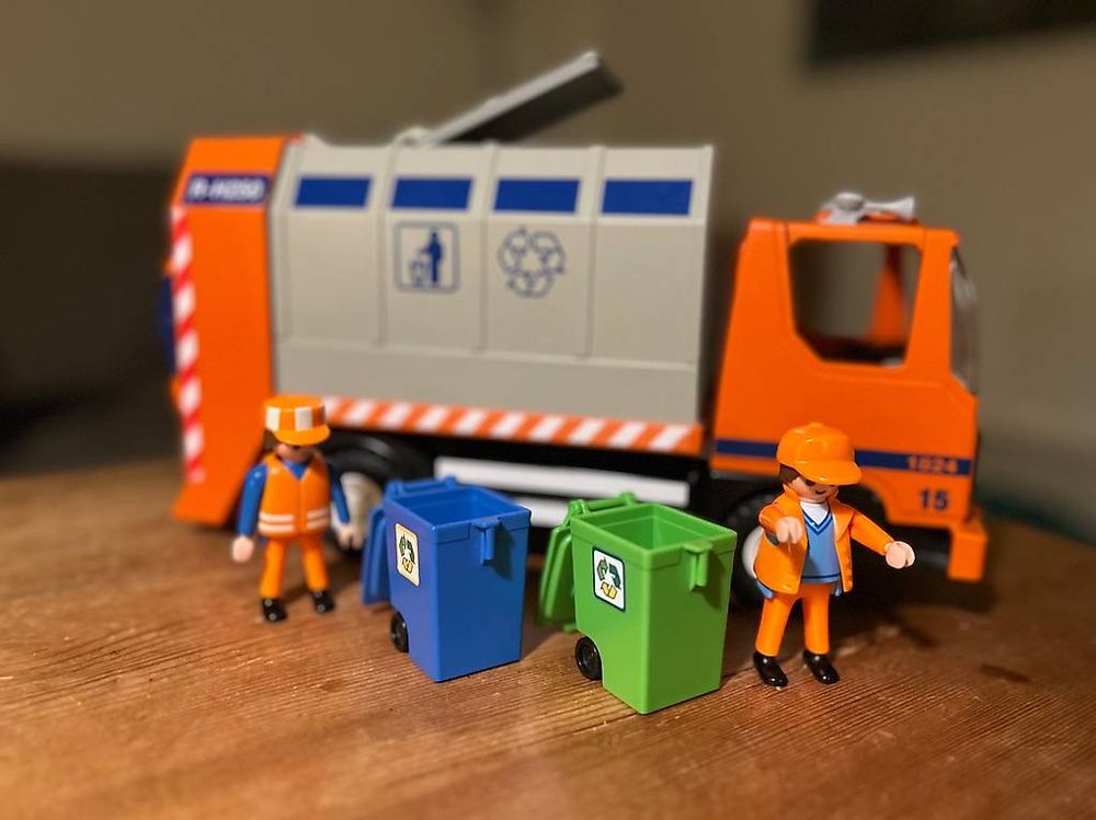 PLAYMOBIL 4418 - Camion de recyclage ordures - 100% complet avec boîte