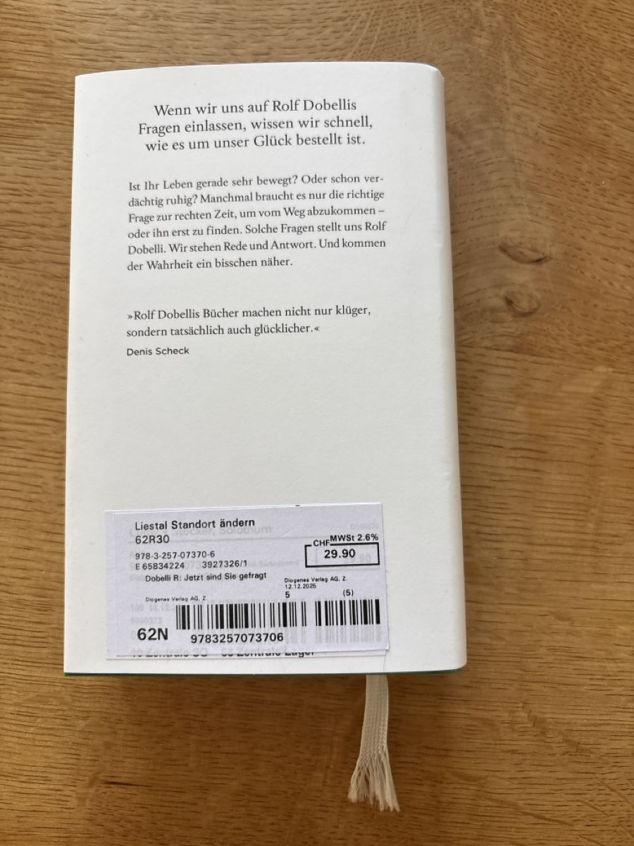 Libri: Jetzt sind sie gefragt, Rolf Dobelli – Nuovo (secondo la descrizione) da Bubendorf venduto da gogo31 1