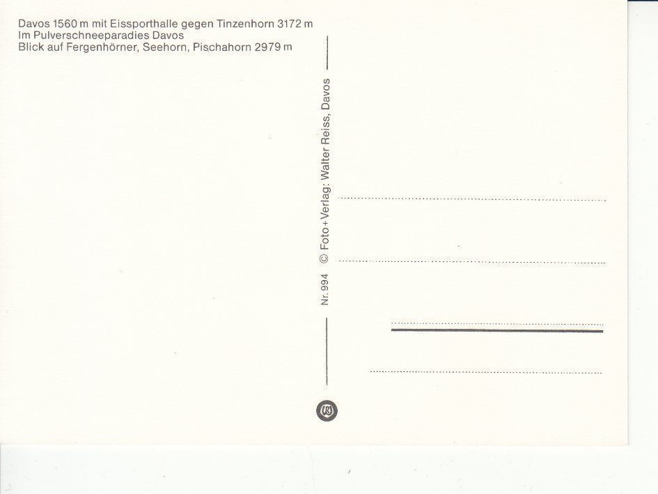 Cartoline postali: Davos 13 um 1995 – Usato da Bürglen TG venduto da StampGraf 1