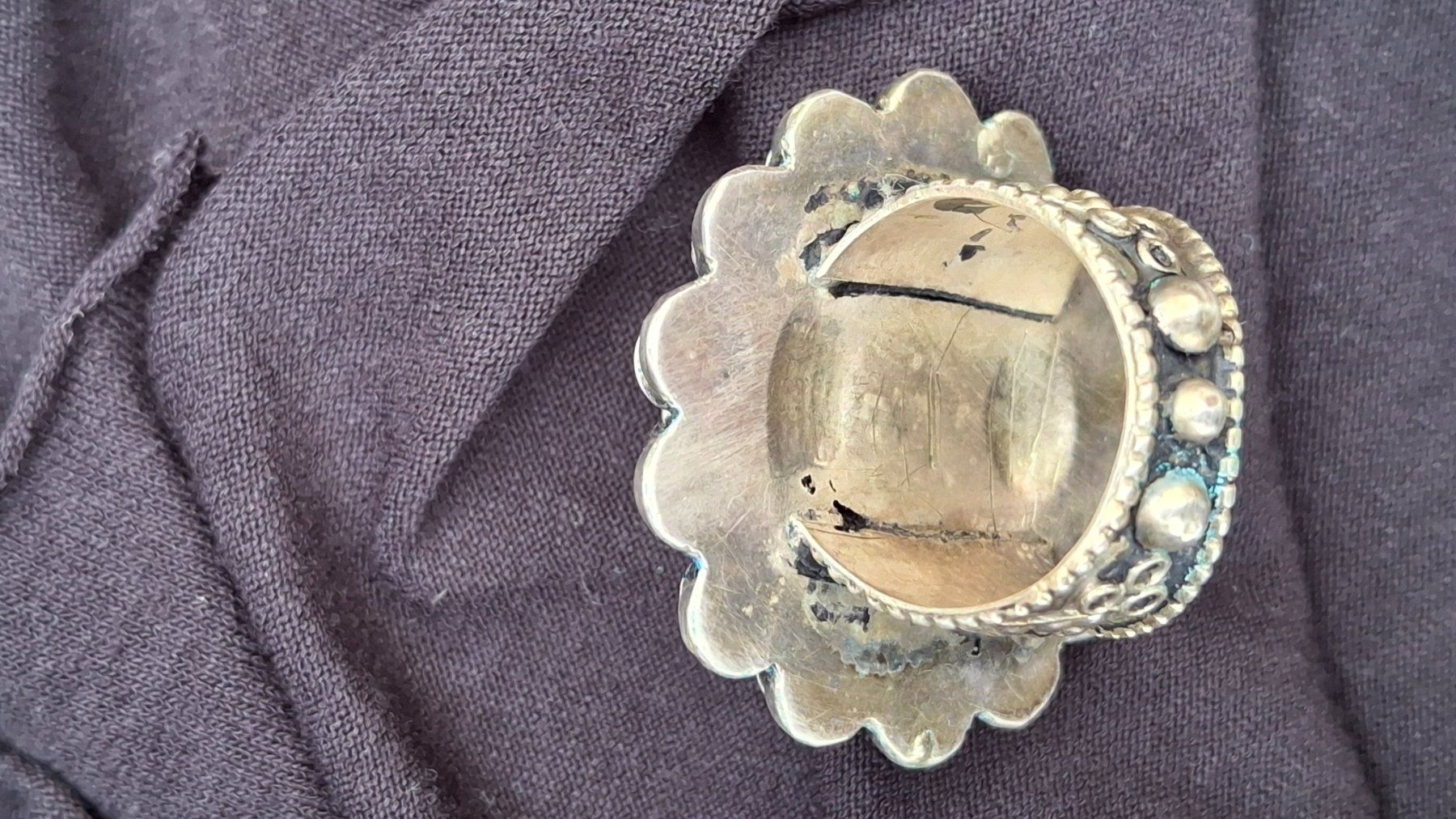 Anelli: Antiker afghanischer Kuchi Ring aus Silber m. Glasstein 14Gr – Usato da Münchenbuchsee venduto da babilibern 7