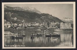 AK St. Moritz-Dorf, Blick auf den Ort