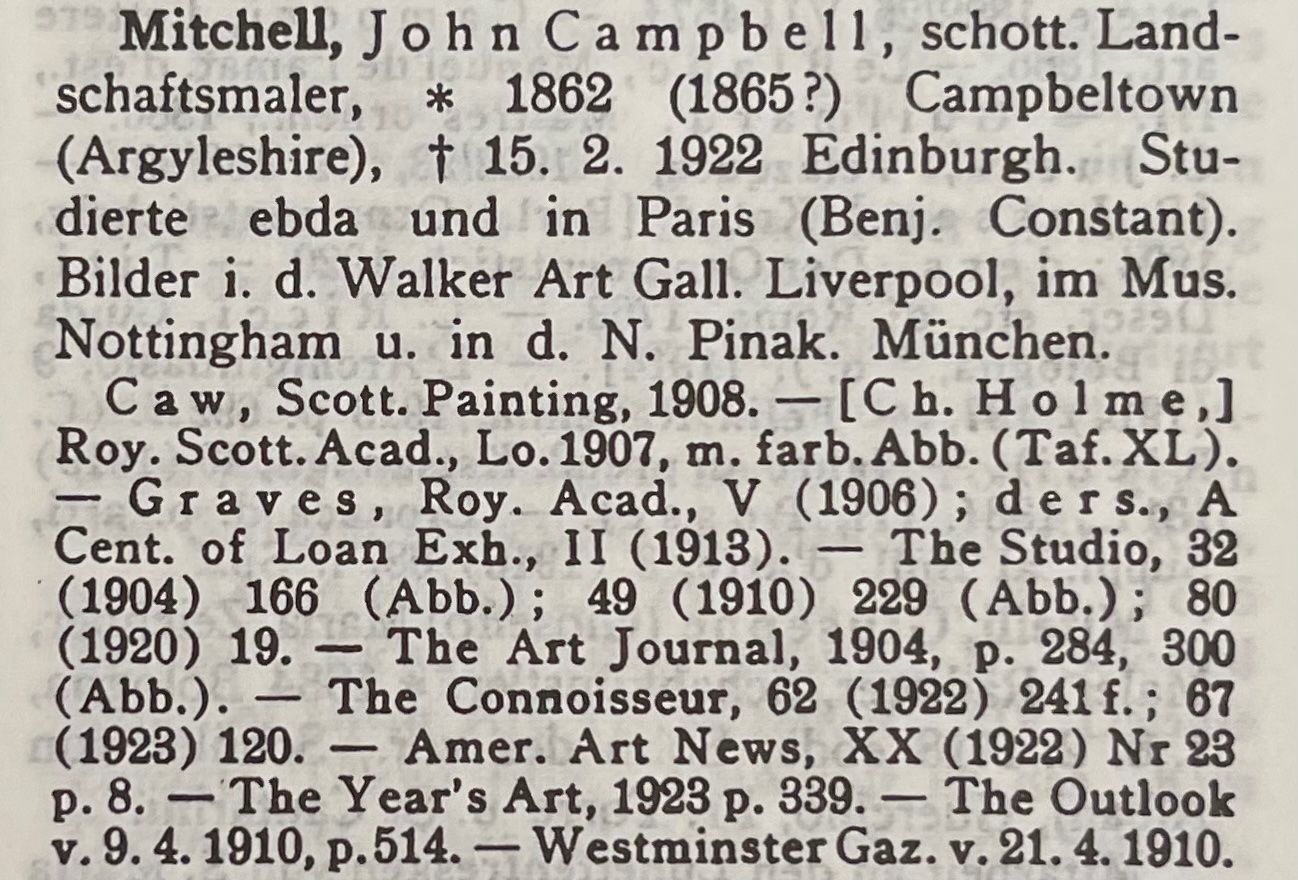 Dipinti: Mitchell John (1865-1922) – Usato da Grosshöchstetten venduto da Perle1951 5