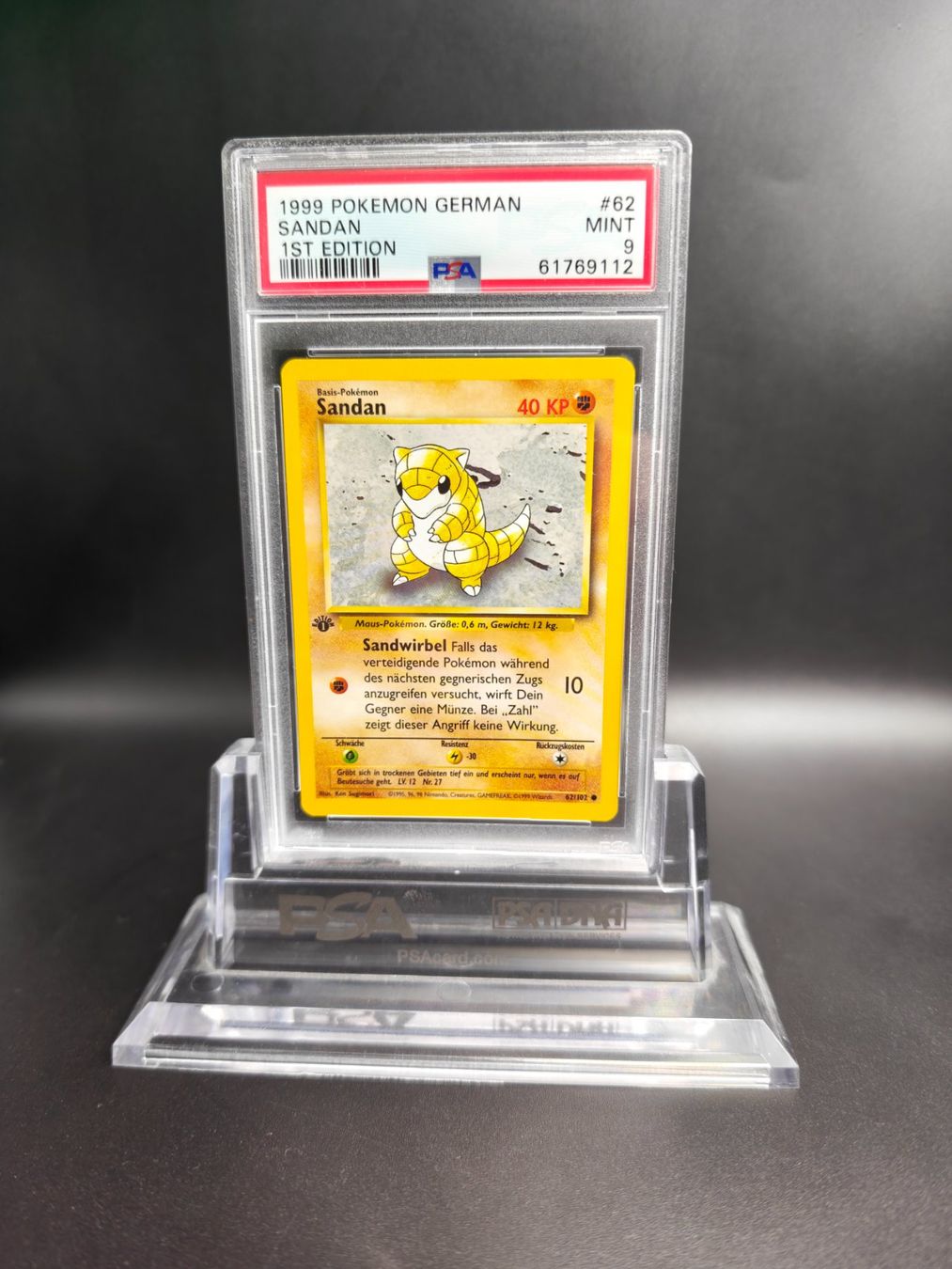 Pokémon Carte collezionabili: PSA 9 Sandan 62/102 Basis Set 1.Edition Deutsch – Nuovo (secondo la descrizione) da Schwyz venduto da Tarek04
