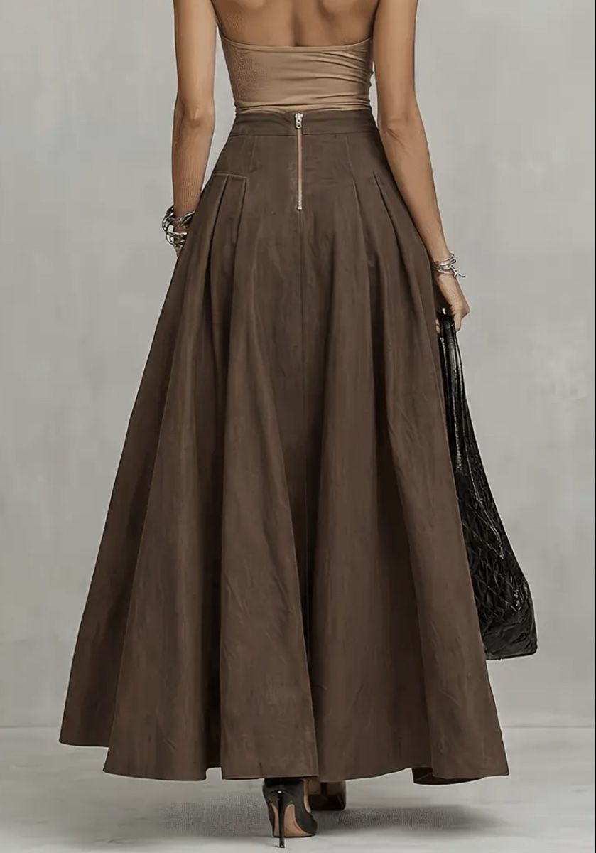 Gonne: Chic Maxi Gonna-colore cafe-tgM/L-nuova – Nuovo e nell'imballaggio originale da Gordevio venduto da LanaZimm 1