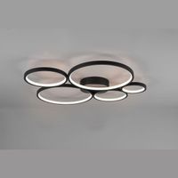 LED Deckenleuchte, Ringe, Schwarz
