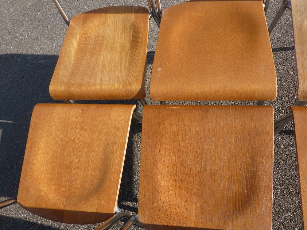 6 Stühle Holzstühle Stapelstühle Seminarstühle stapelbar 3