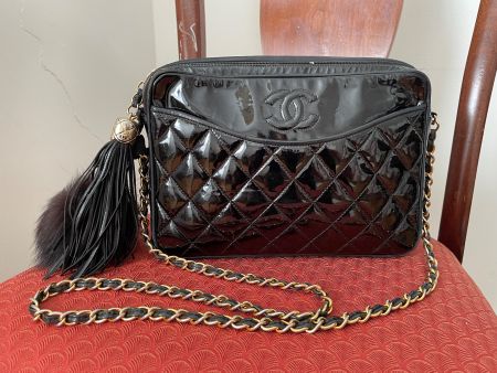 Chanel patent leather camera bag
