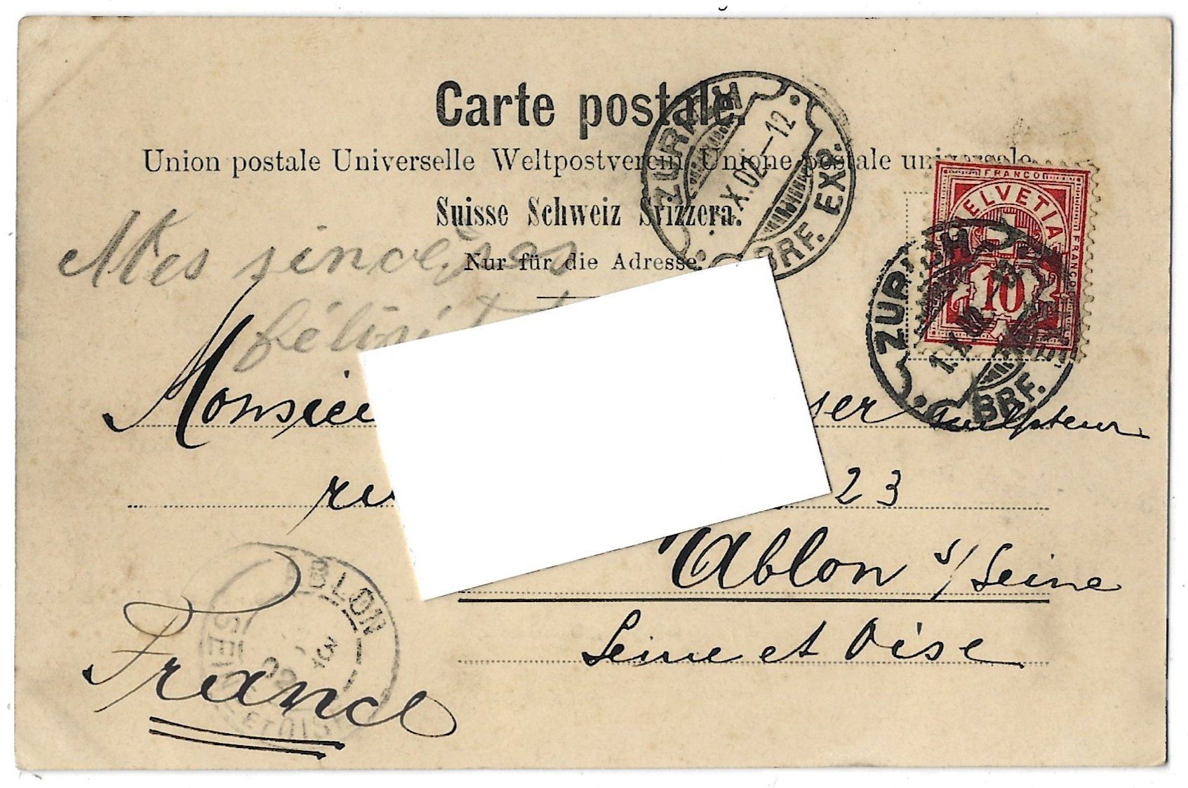 Cartoline postali: Zürich,  Stadthausquai. – Usato da Bütschwil venduto da Jackson1A 1
