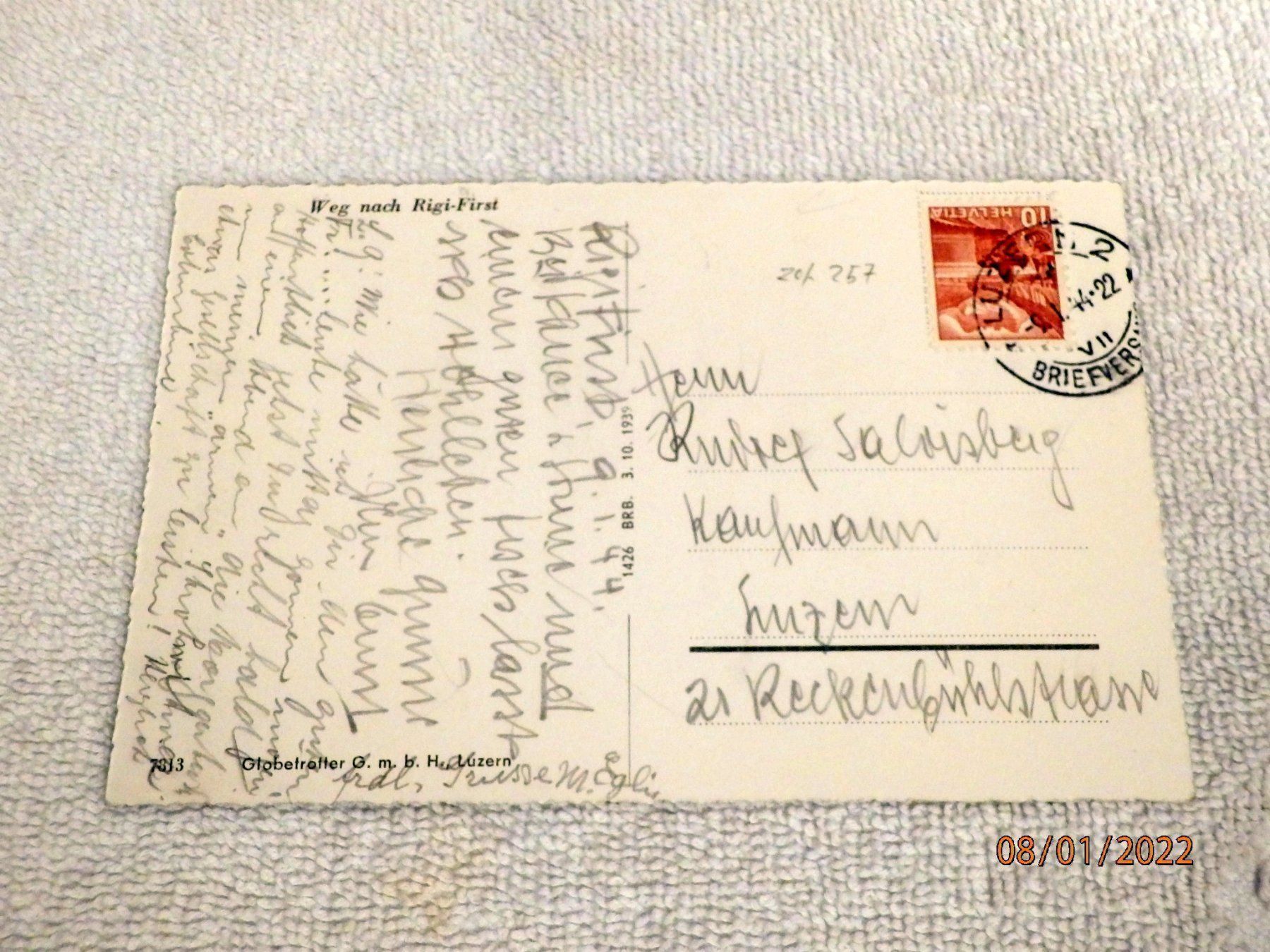 Cartes postales: Ansichtskarte, Weg nach Rigi - First – D'occasion à Ueberstorf par dinbau 1