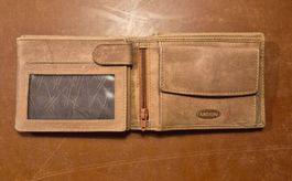 Moon Vintage-Leder Portemonnaie, hellbraun, Neu