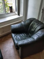 Sofasessel - Set aus grünem Leder