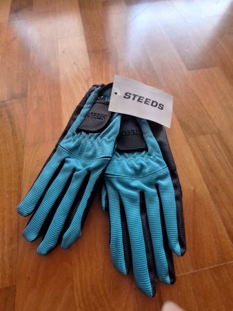 Reithandschuhe von Steeds Gr. M türkis