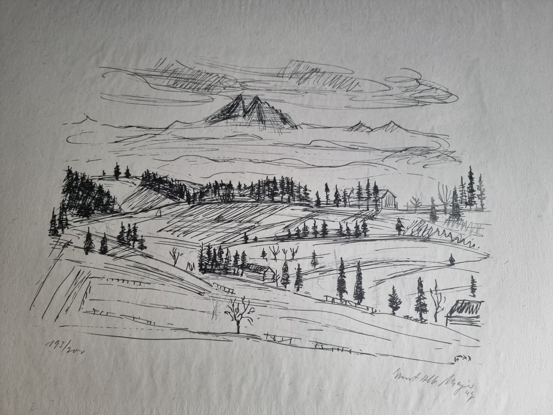 Grafica & Litografie: LANDSCHAFT LITHOGRAPHIE SIGNIERT NUMMERIERT – Usato da Gersau venduto da kunst-online 2