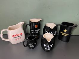 Lot Whisky-Werbekrüge – 6-teilig