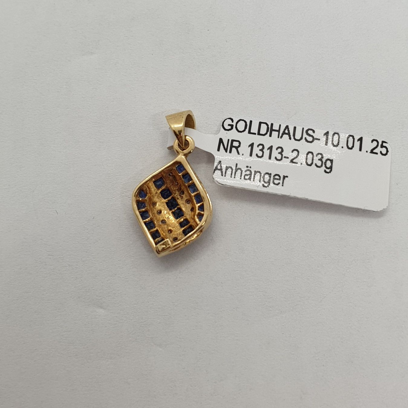 Ciondoli: Echt 18K Gold - Diamant, Saphir Anhänger – Usato da Luzern venduto da Luzern-Goldhaus 1